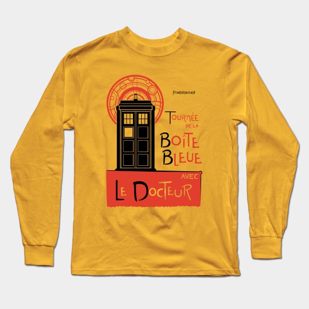 La Boîte Bleue Long Sleeve T-Shirt by sirwatson